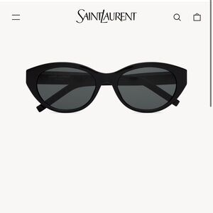 Saint Laurent Sleek Black Oval Sunglasses